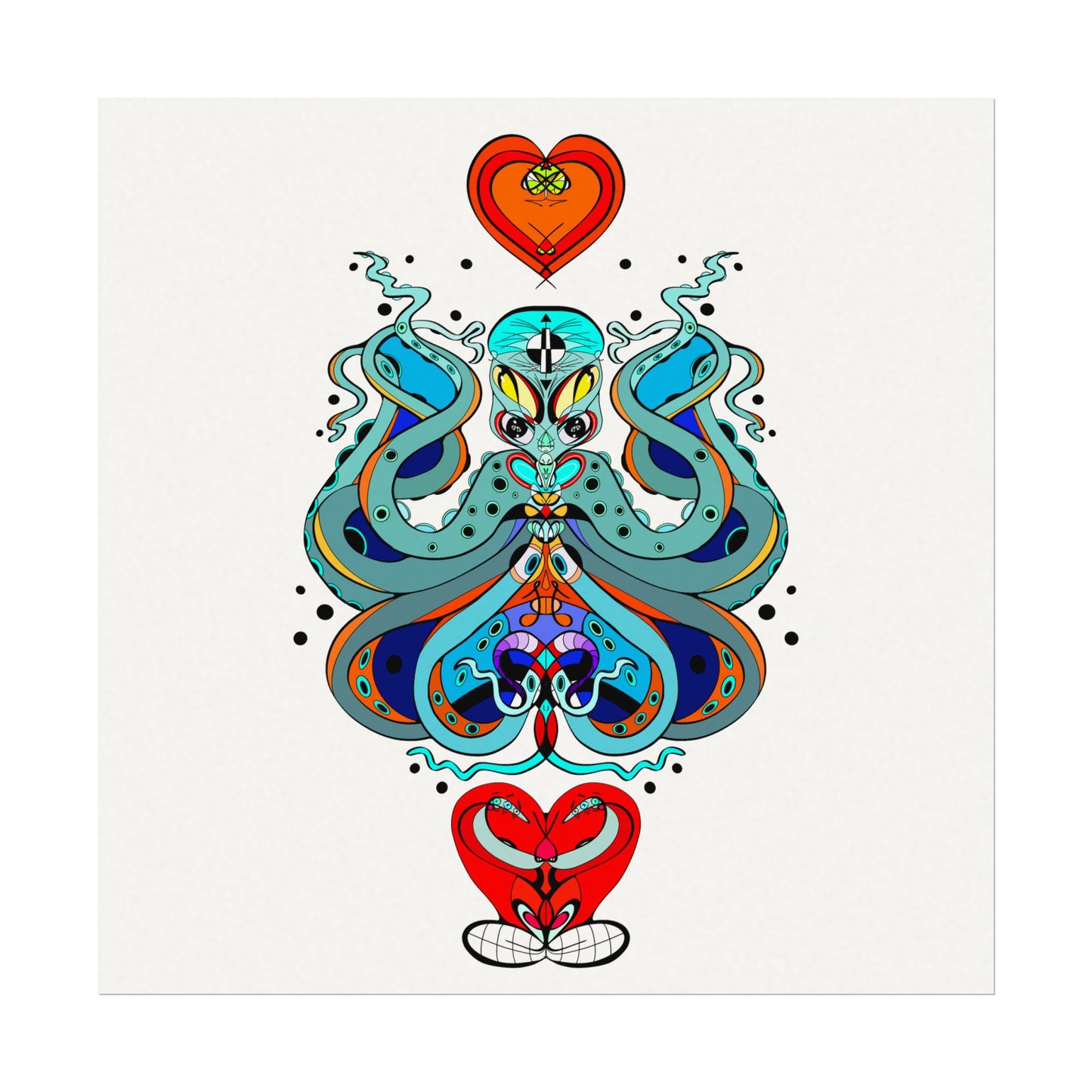 3 HEARTS Watercolor Matte Poster