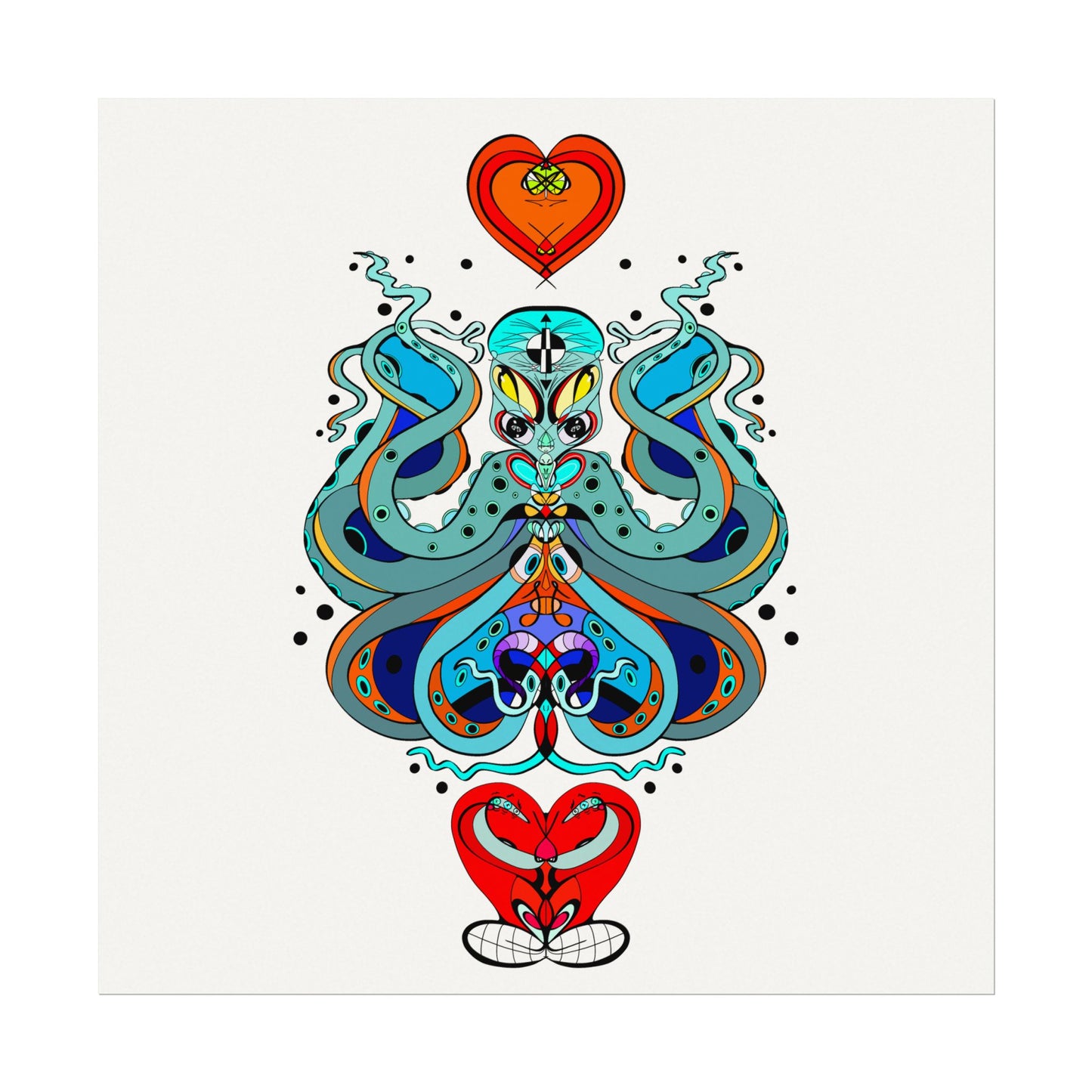 3 HEARTS Watercolor Matte Poster