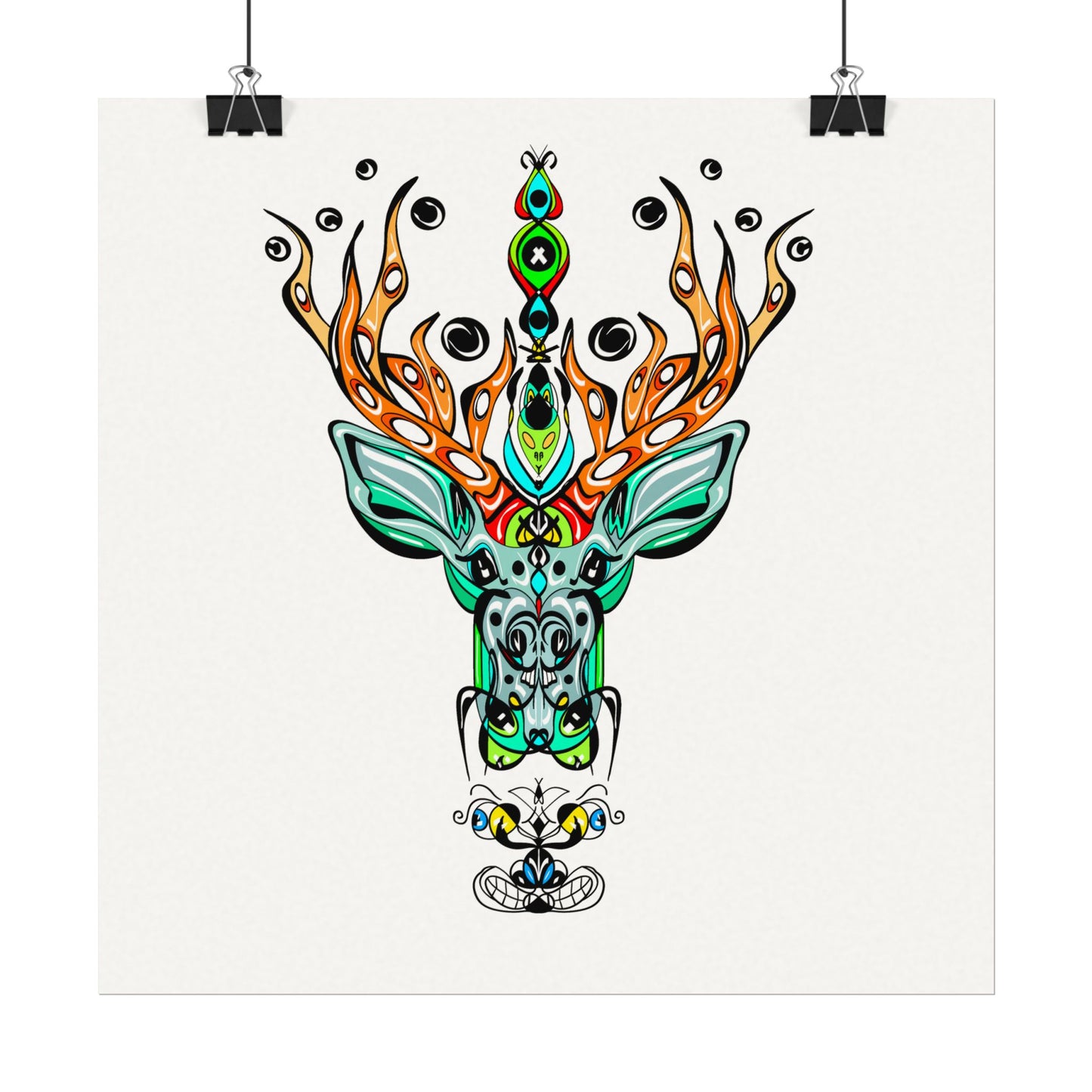 Deer | Boho Wall Art, Watercolor Texture