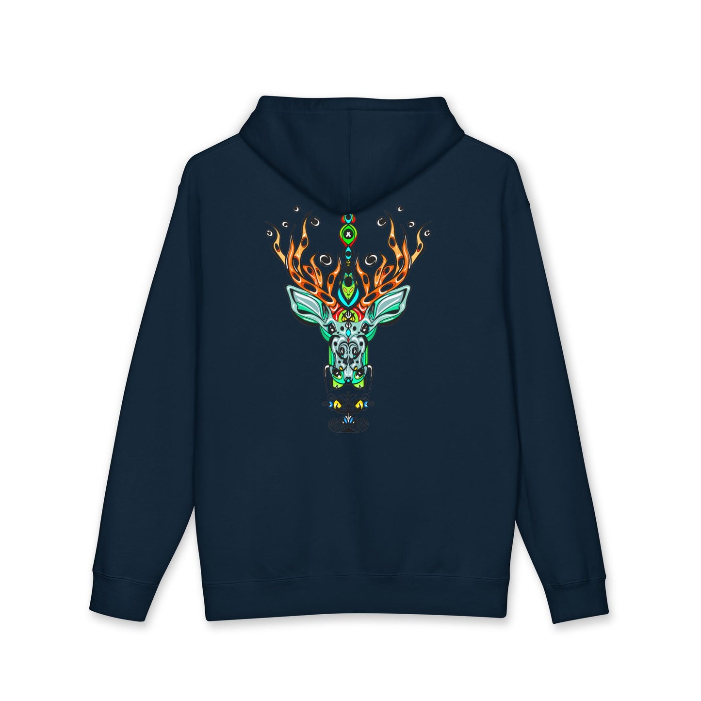 Deer — Colorful Geometric Deer Head Hoodie (Mystic Nature)