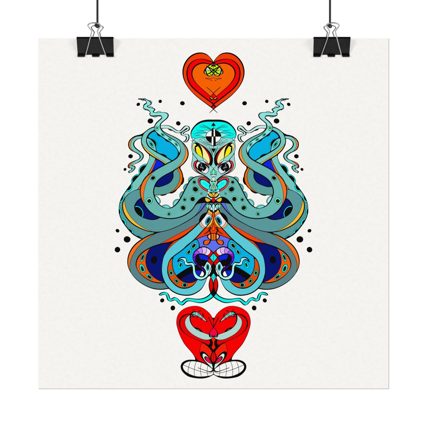 3 HEARTS Watercolor Matte Poster