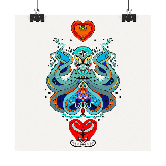 3 HEARTS Watercolor Matte Poster