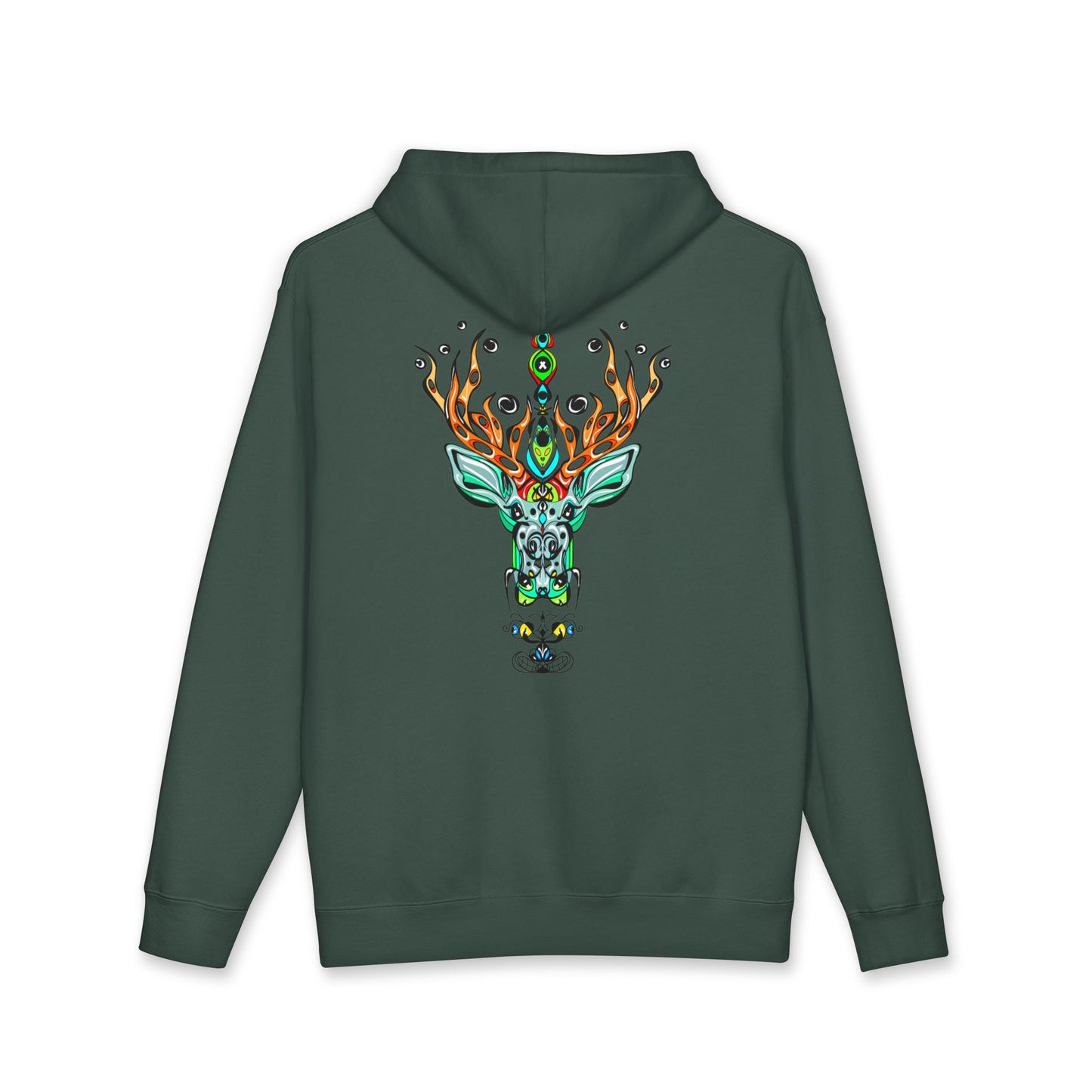 Deer — Colorful Geometric Deer Head Hoodie (Mystic Nature)