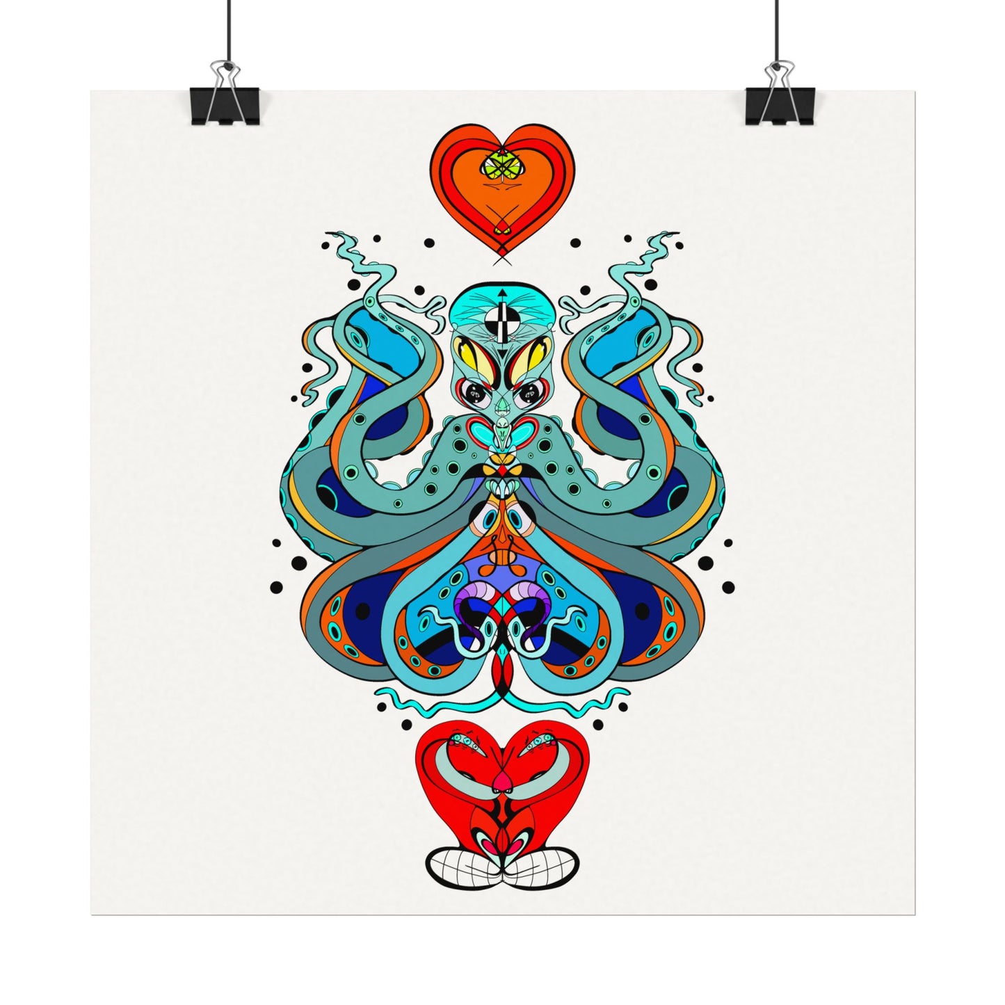 3 HEARTS Watercolor Matte Poster