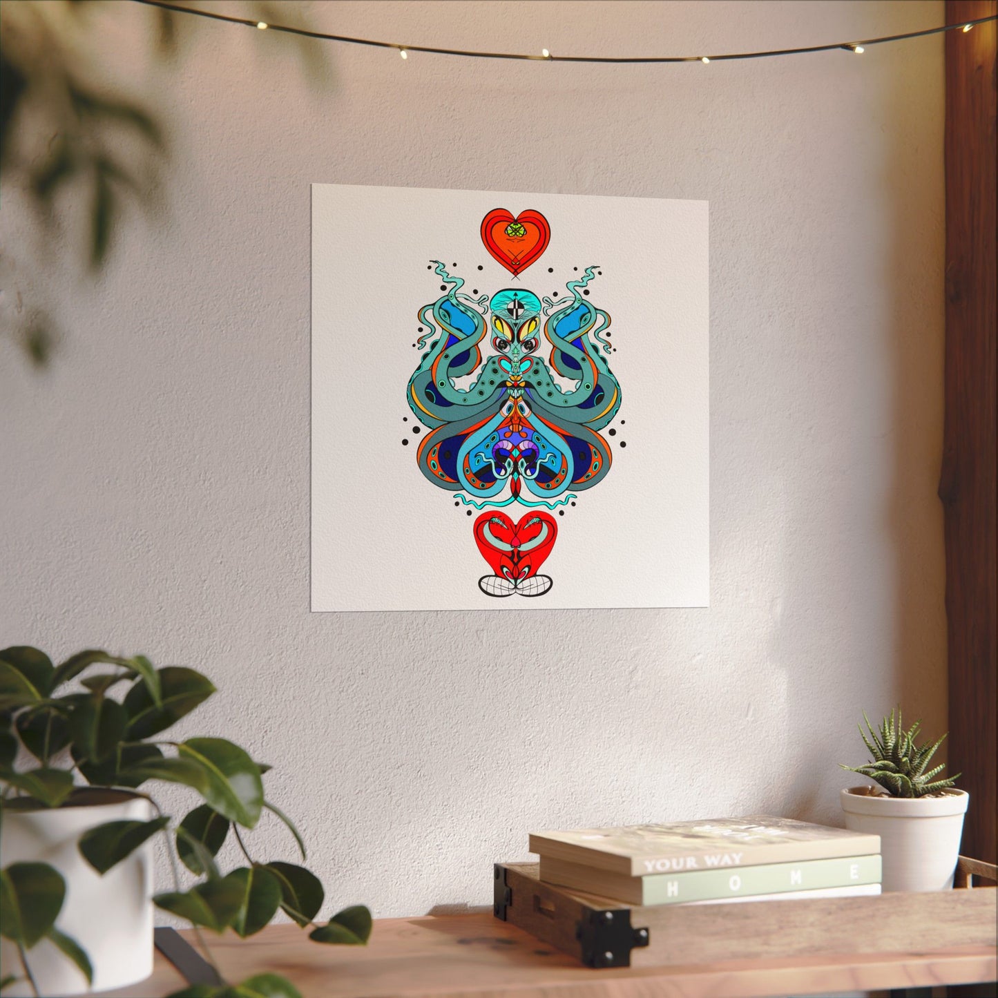 3 HEARTS Watercolor Matte Poster