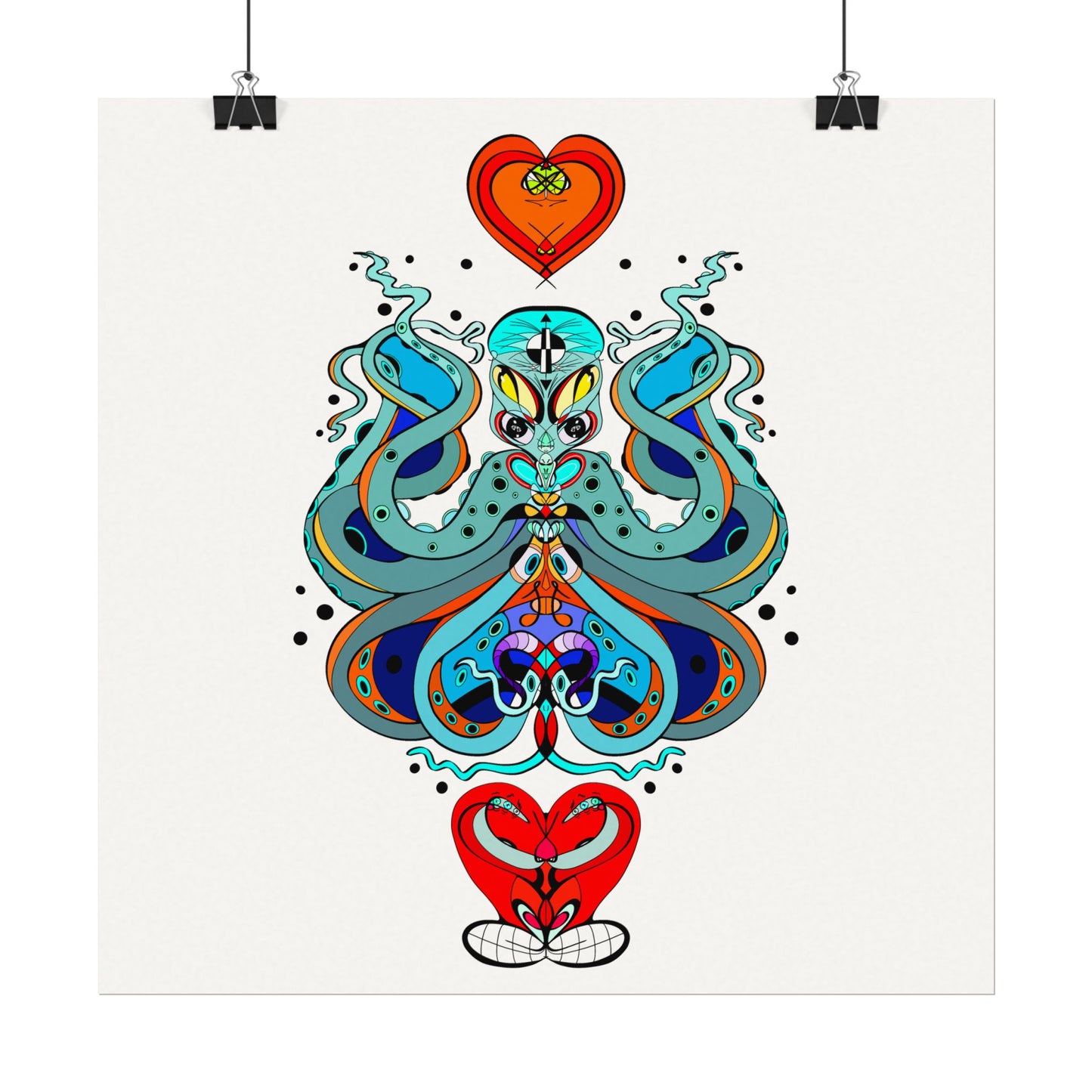 3 HEARTS Watercolor Matte Poster