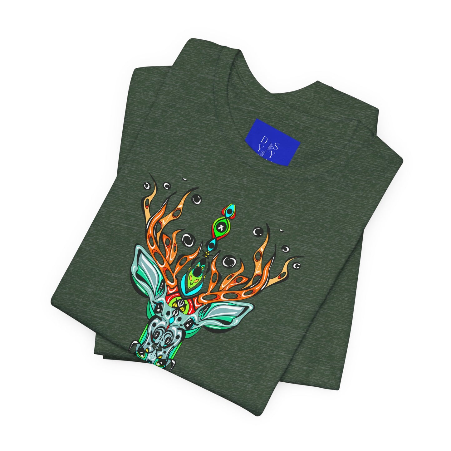 Deer — Geometric Floral Deer Graphic Tee