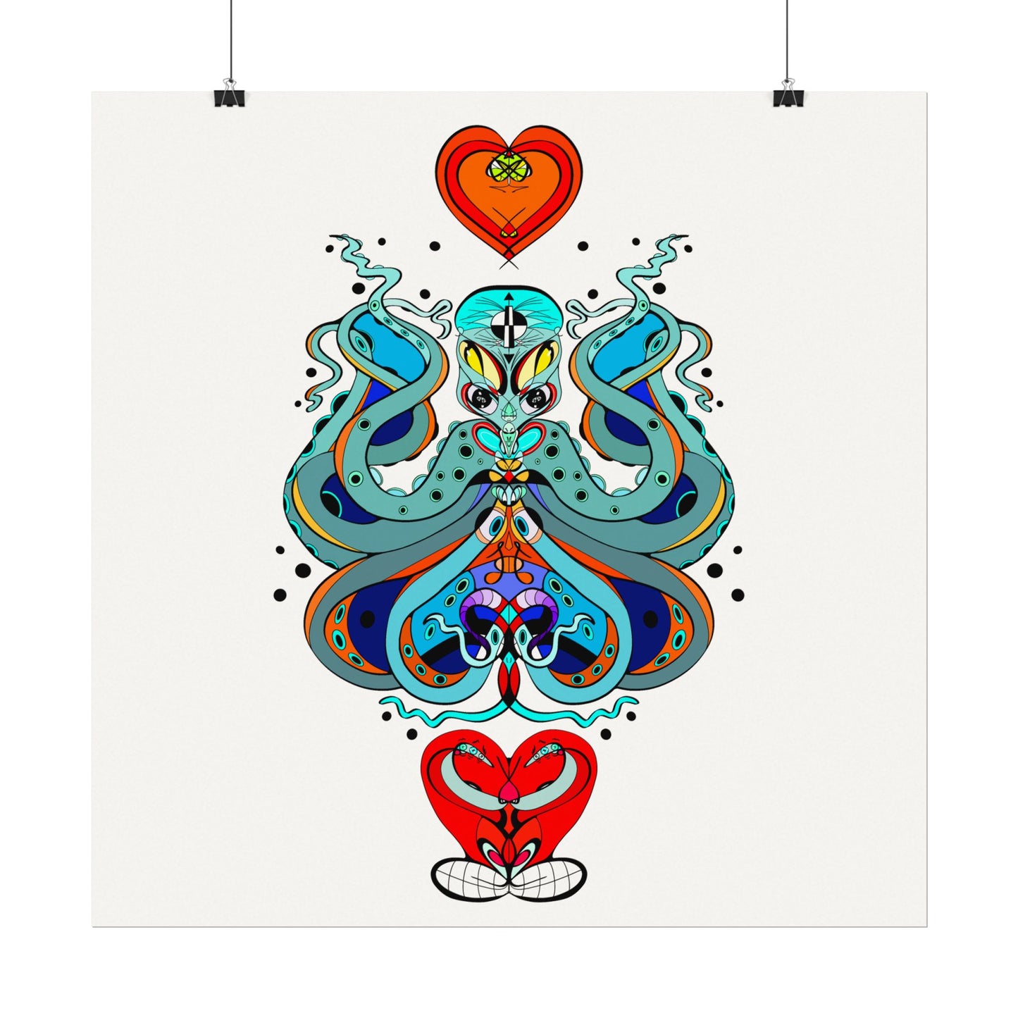 3 HEARTS Watercolor Matte Poster