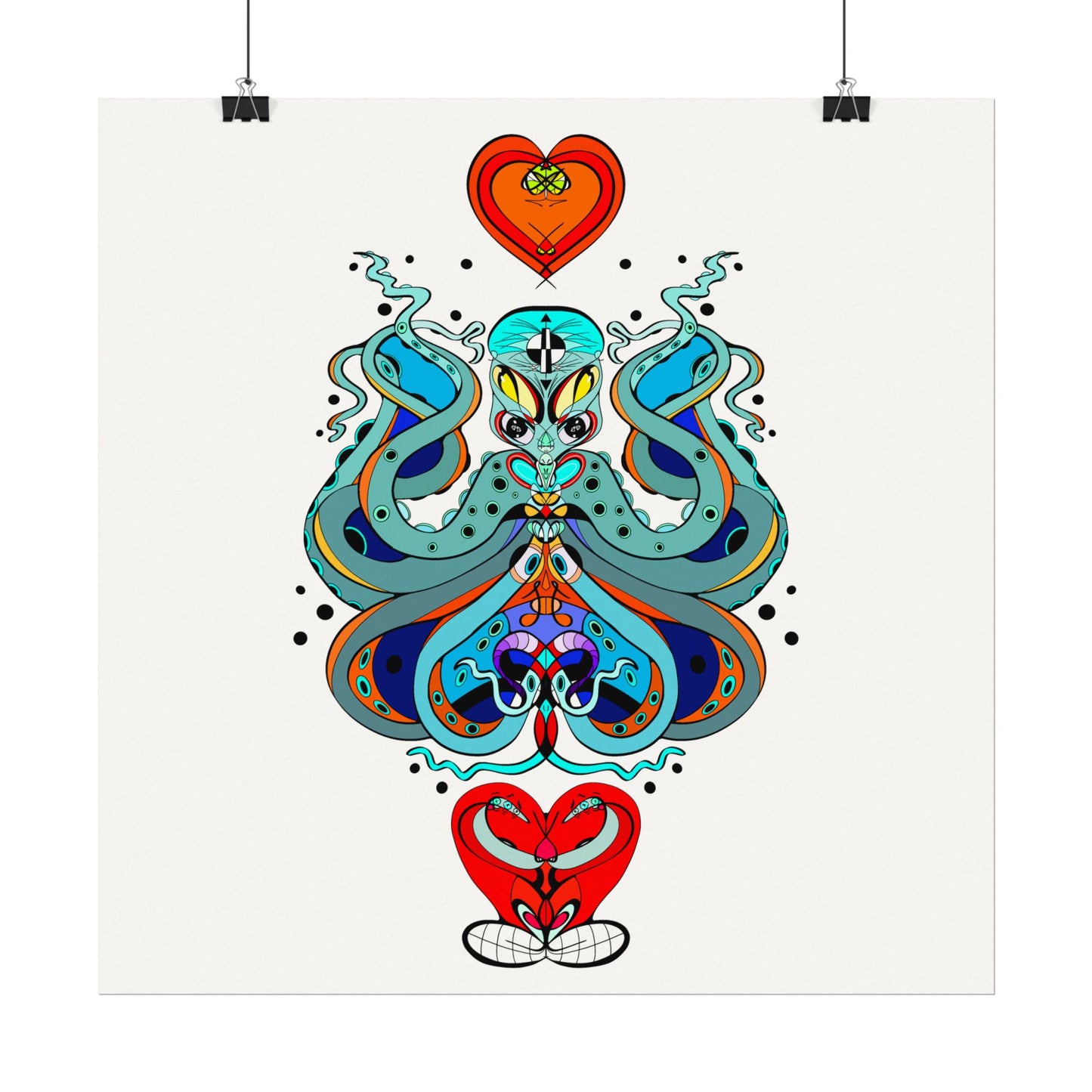 3 HEARTS Watercolor Matte Poster