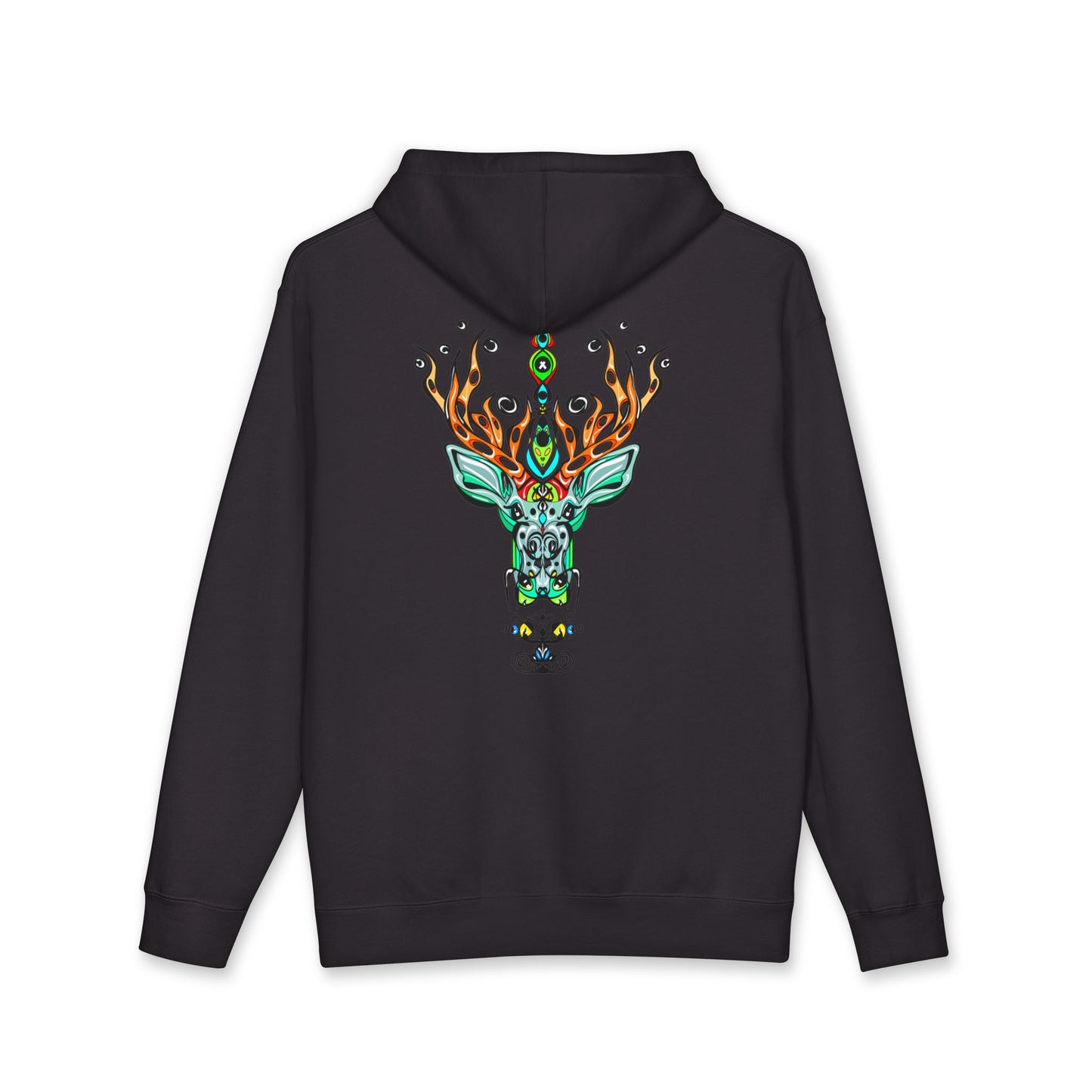 Deer — Colorful Geometric Deer Head Hoodie (Mystic Nature)