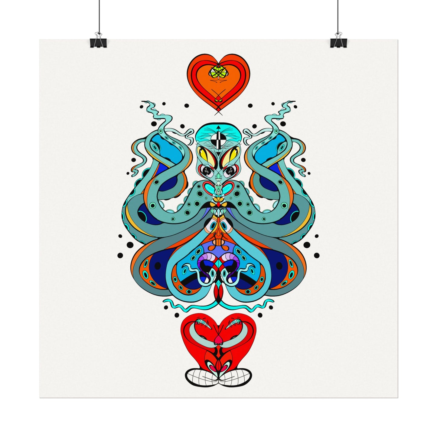 3 HEARTS Watercolor Matte Poster