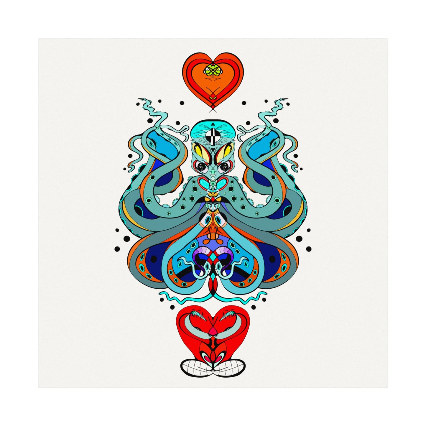 3 HEARTS Watercolor Matte Poster