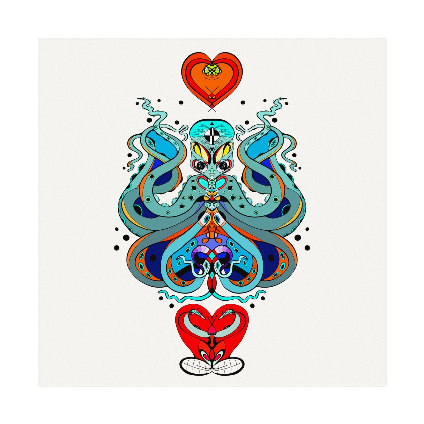 3 HEARTS Watercolor Matte Poster