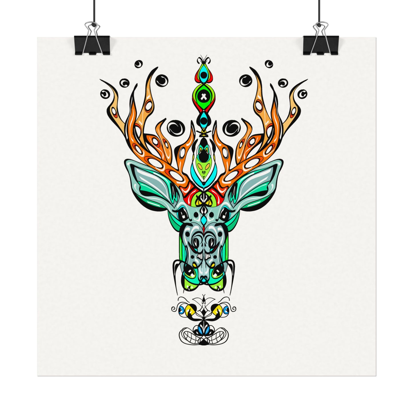 Deer | Boho Wall Art, Watercolor Texture