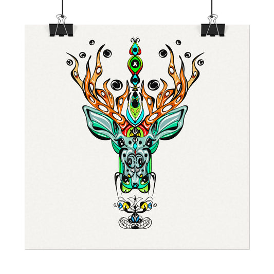 Deer | Boho Wall Art, Watercolor Texture