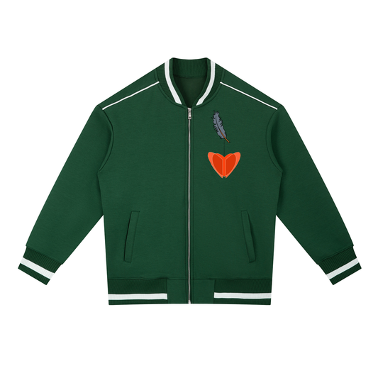 Contrast Piping Zip Bomber Jacket