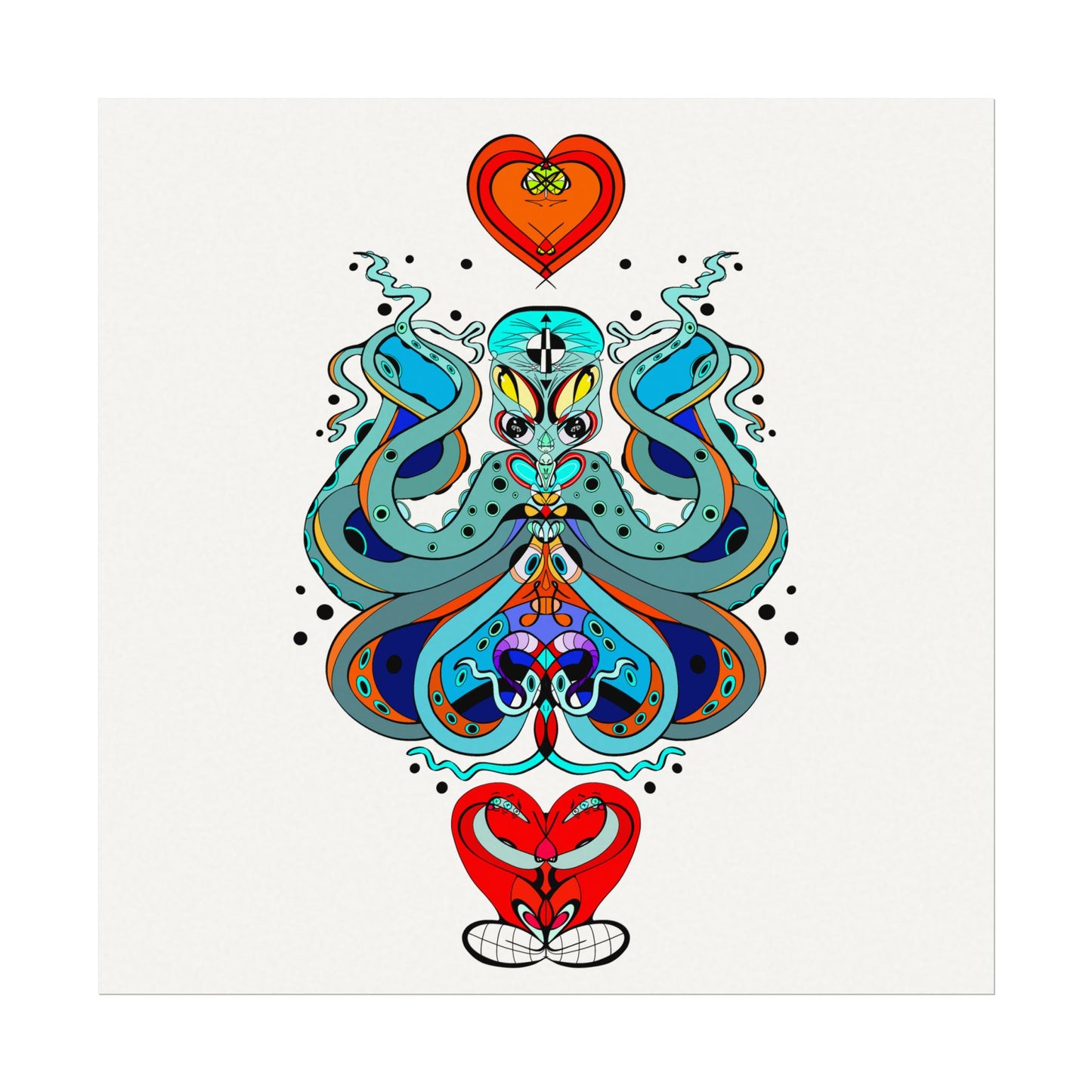 3 HEARTS Watercolor Matte Poster