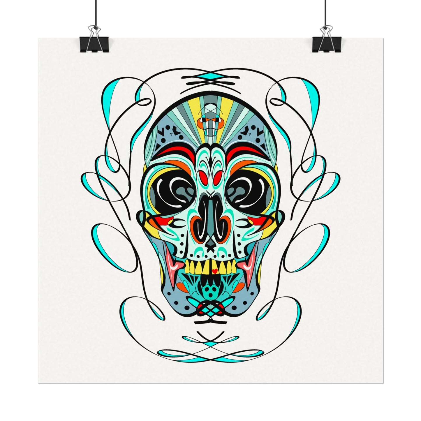 Sugar Skull | Watercolor Skull Wall Art, Day of the Dead Print