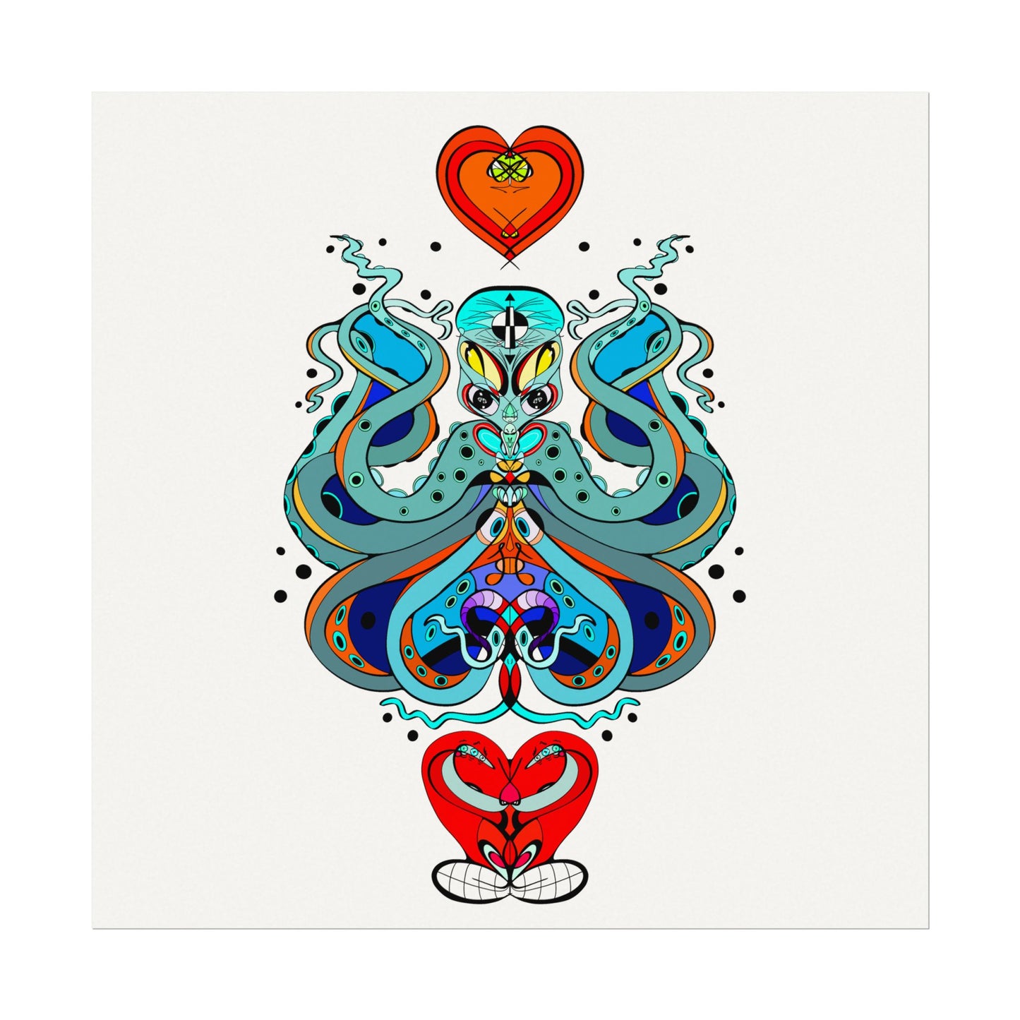 3 HEARTS Watercolor Matte Poster