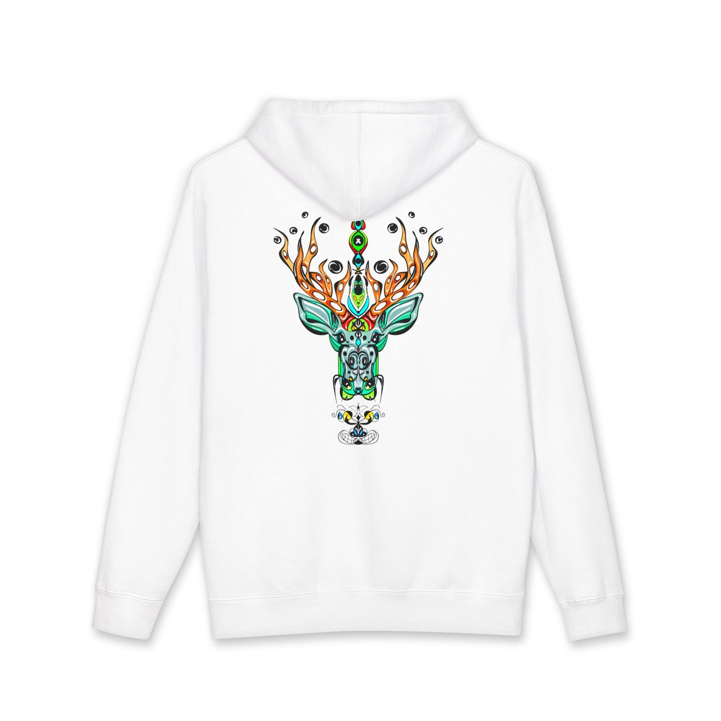 Deer — Colorful Geometric Deer Head Hoodie (Mystic Nature)