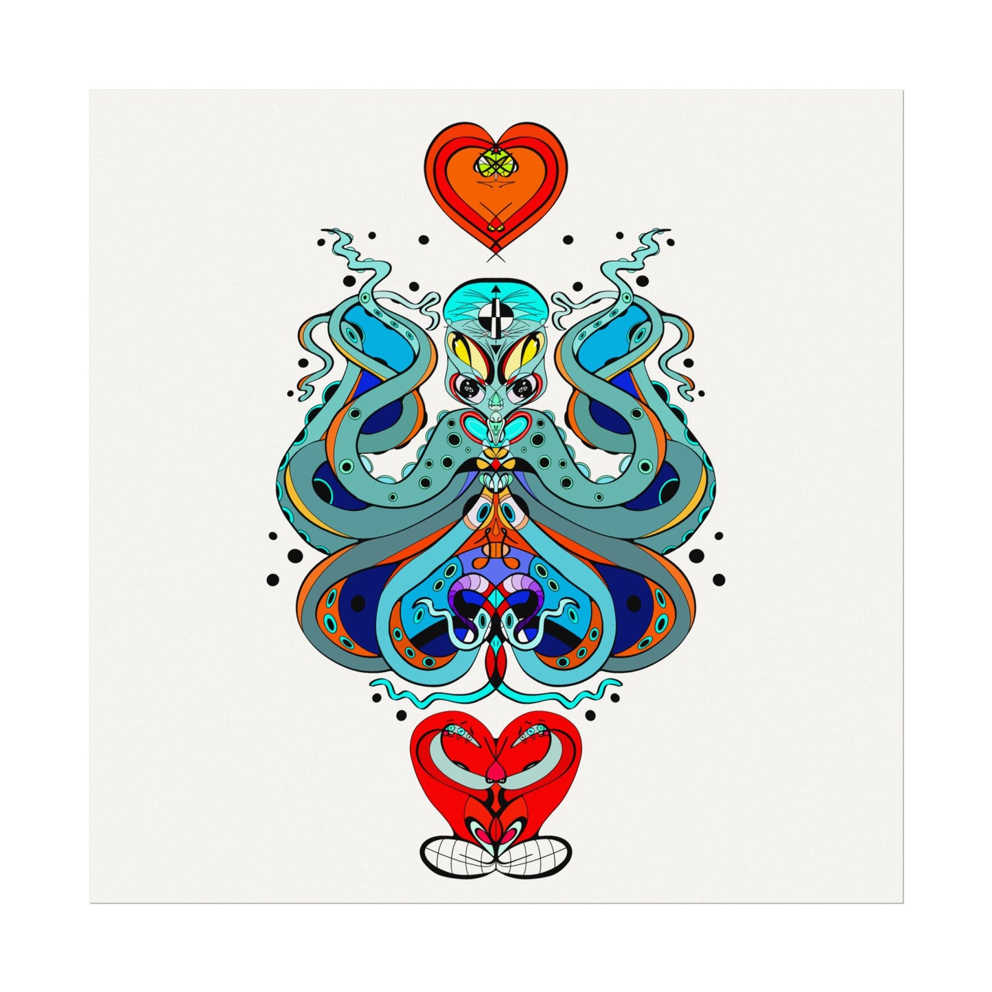 3 HEARTS Watercolor Matte Poster