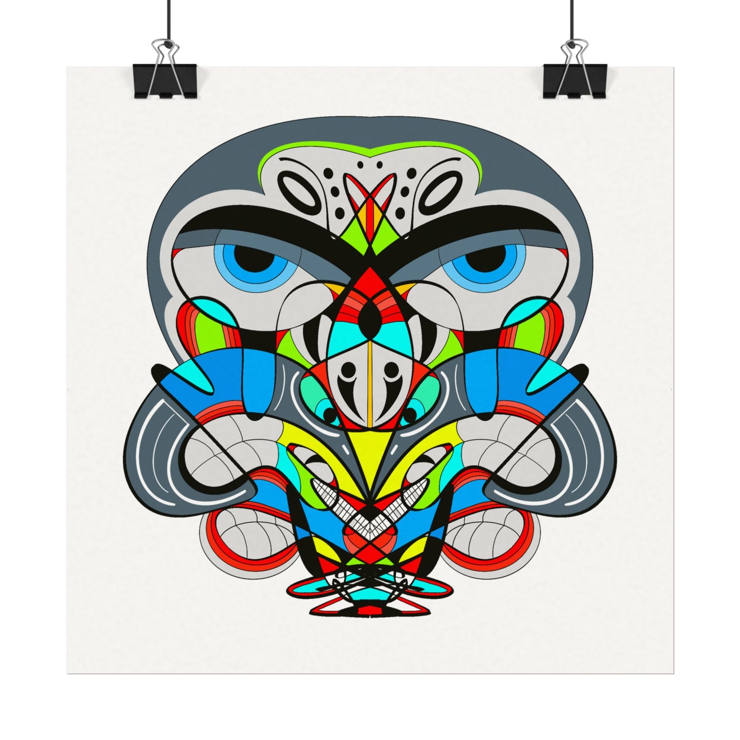 Cali Owl | Tribal Mask Watercolor Print