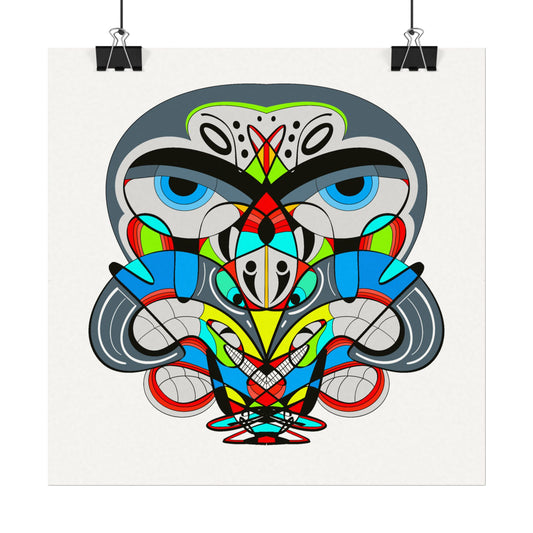 Cali Owl | Tribal Mask Watercolor Print