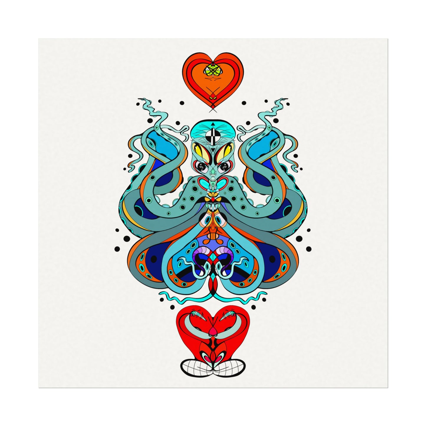 3 HEARTS Watercolor Matte Poster
