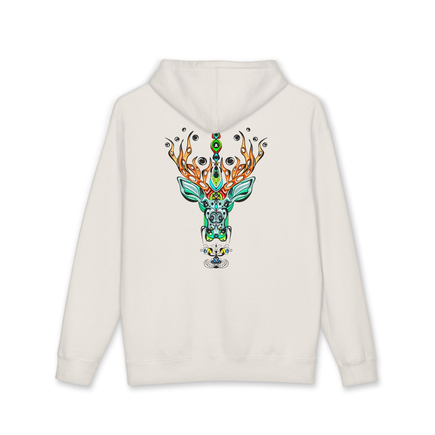 Deer — Colorful Geometric Deer Head Hoodie (Mystic Nature)