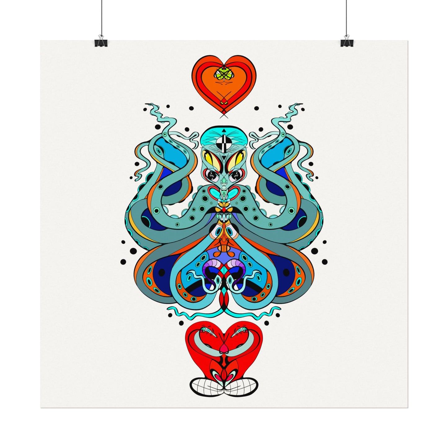 3 HEARTS Watercolor Matte Poster