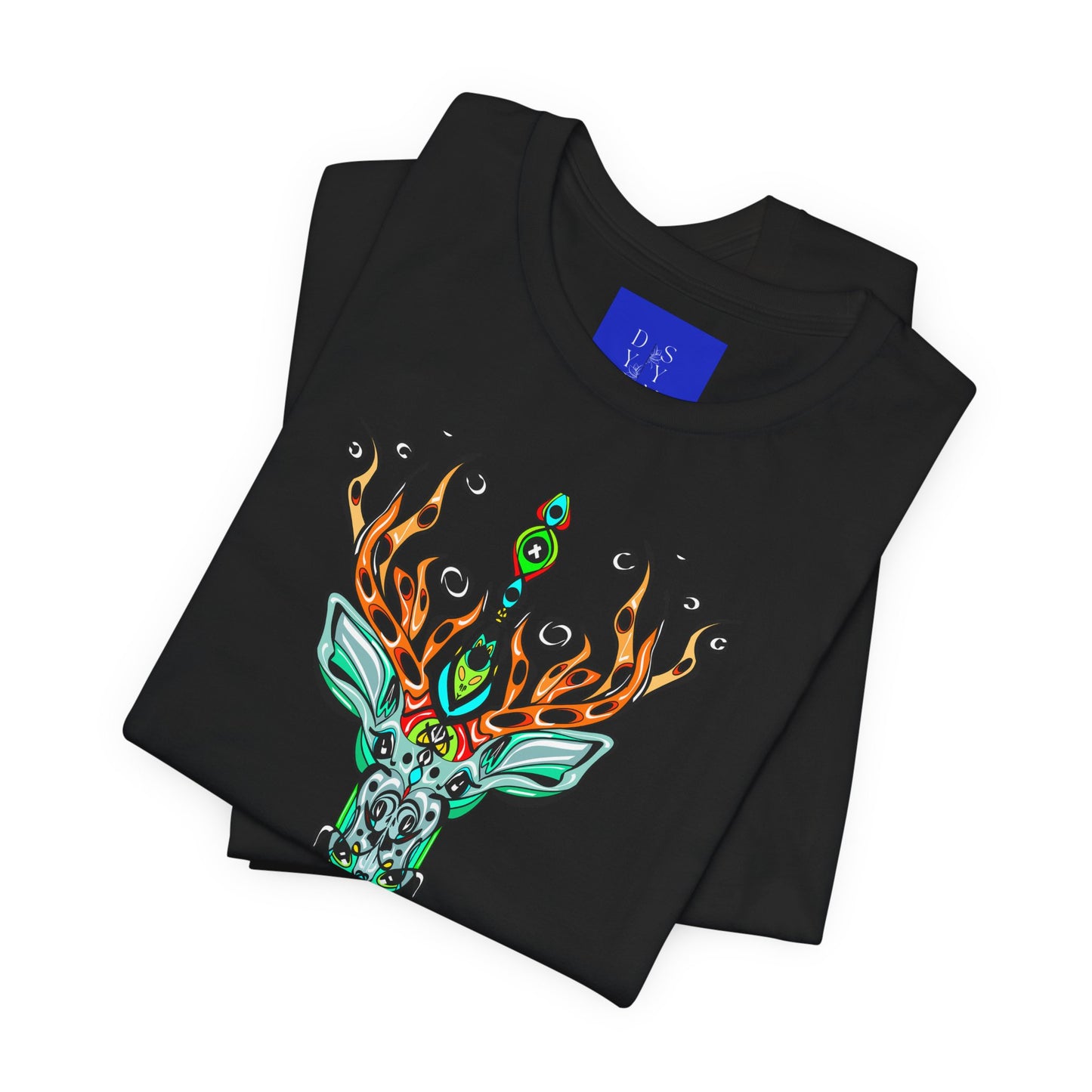 Deer — Geometric Floral Deer Graphic Tee