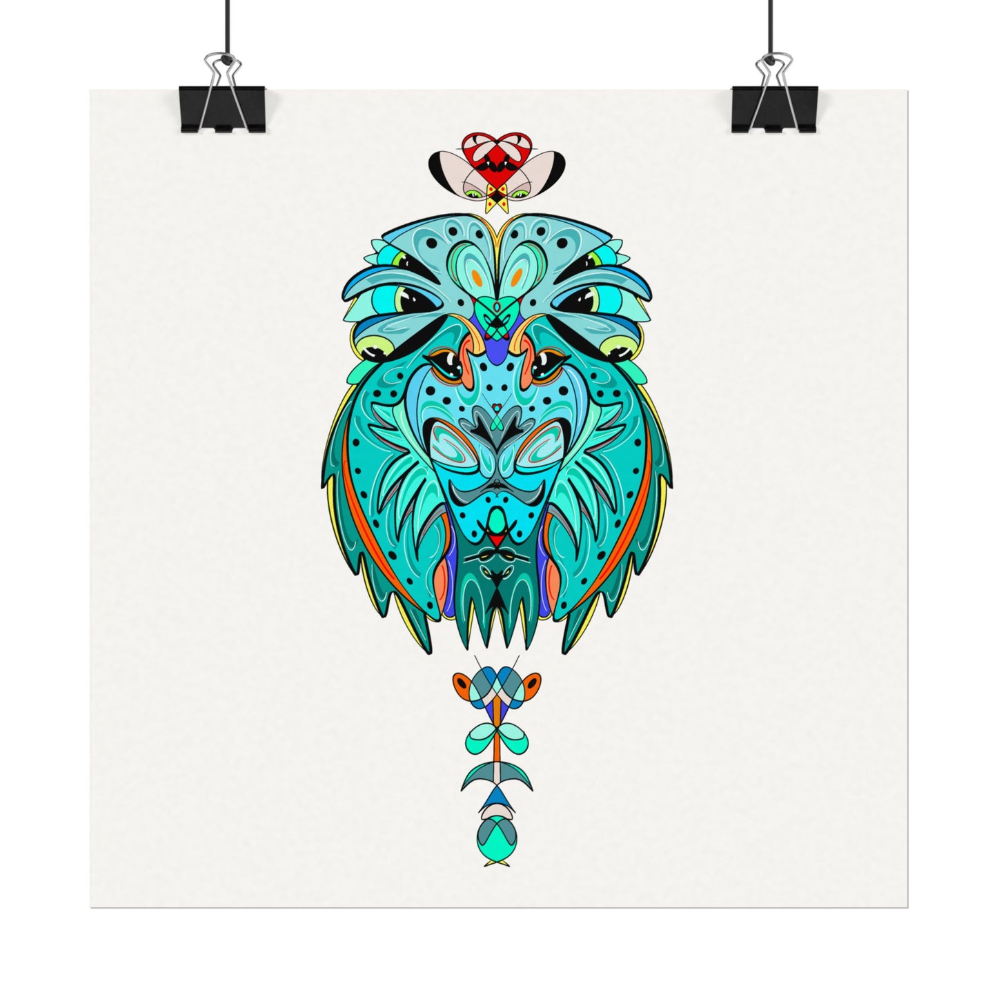 Lion | Textured Watercolor Matte Poster