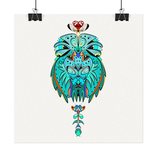 Lion | Textured Watercolor Matte Poster