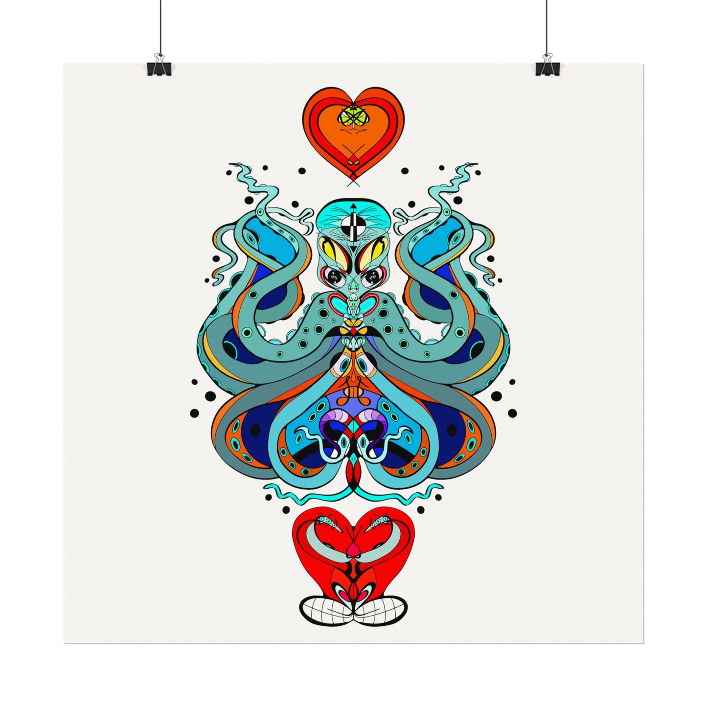 3 HEARTS Watercolor Matte Poster